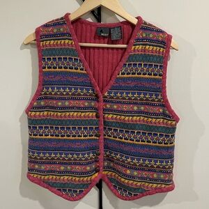 Lizwear Multicolor Knit Vest Vintage